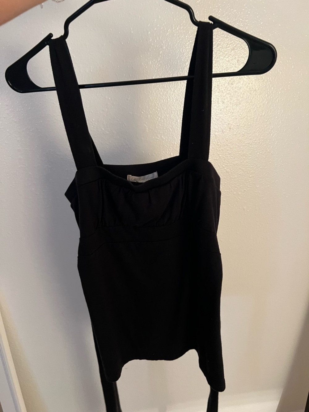 Charlotte Russe Black Square-Neck Tank Top